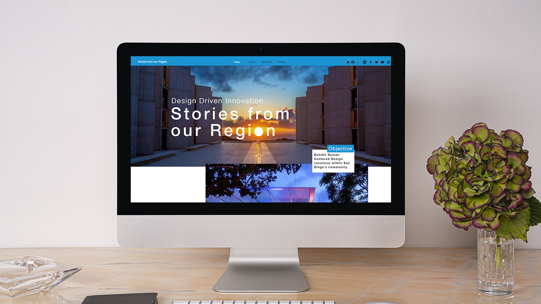 A mockup of the Design Forward Allience website proposal